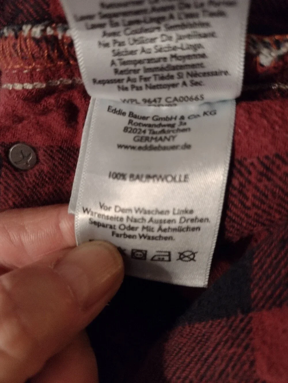 Eddie Bauer Jeans Men's 32X34 Buffalo Plaid Flannel Lined Relaxed Specially Dyed